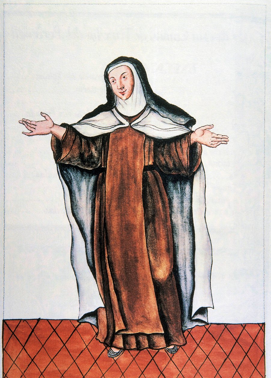 Vida cotidiana e costumes do Peru: "" Carmelita dechaussee "" Aquarela tirada do livro "" Trujillo del Peru "" de Baltasar Martinez Companon y Bajanda, bispo de Trujillo (1782-1785). Madrid do século XVIII. Biblioteca del Palacio Real de Unknown artist