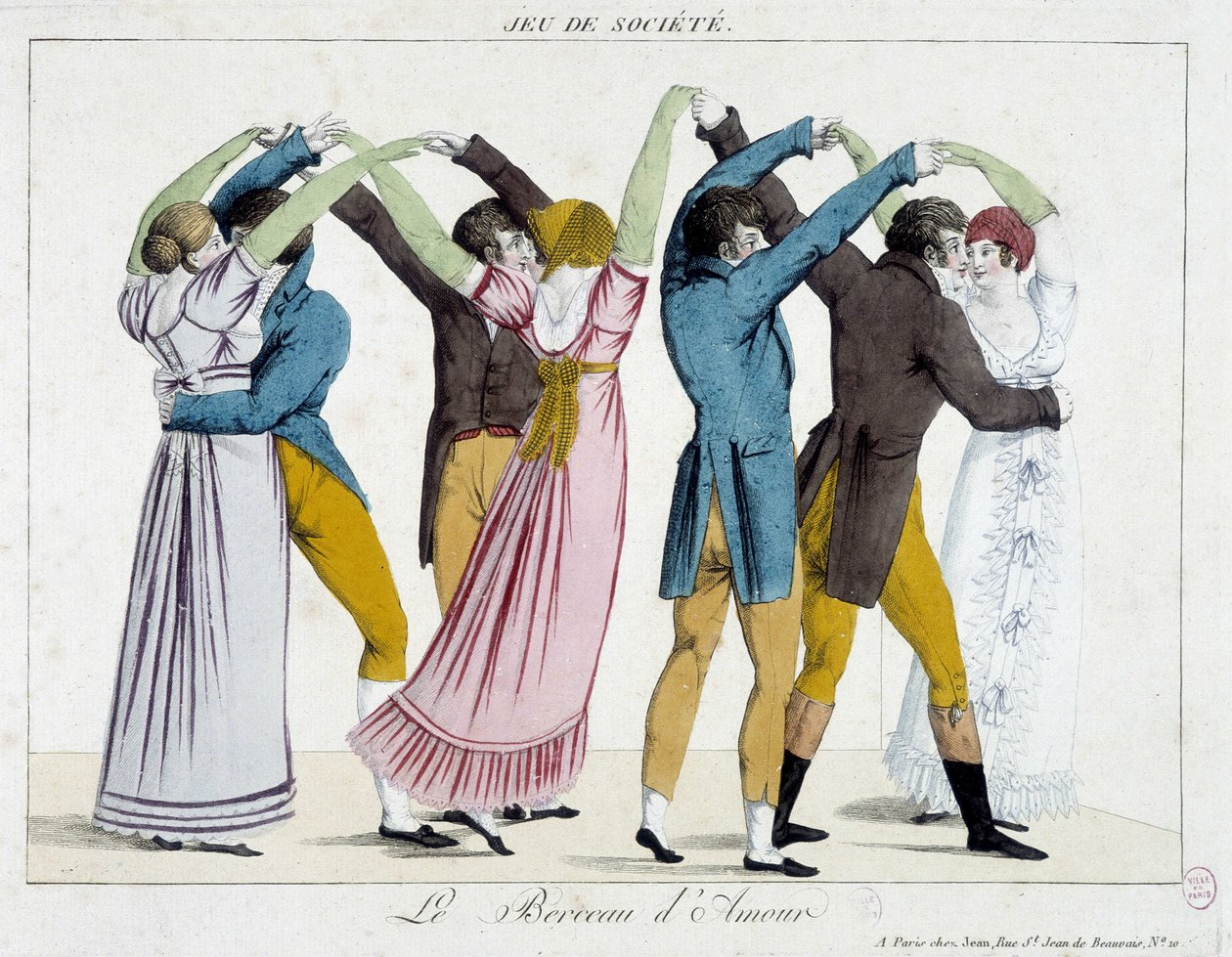 Movimento de dança chamado "O Berço do Amor", início do século XIX de Unknown artist