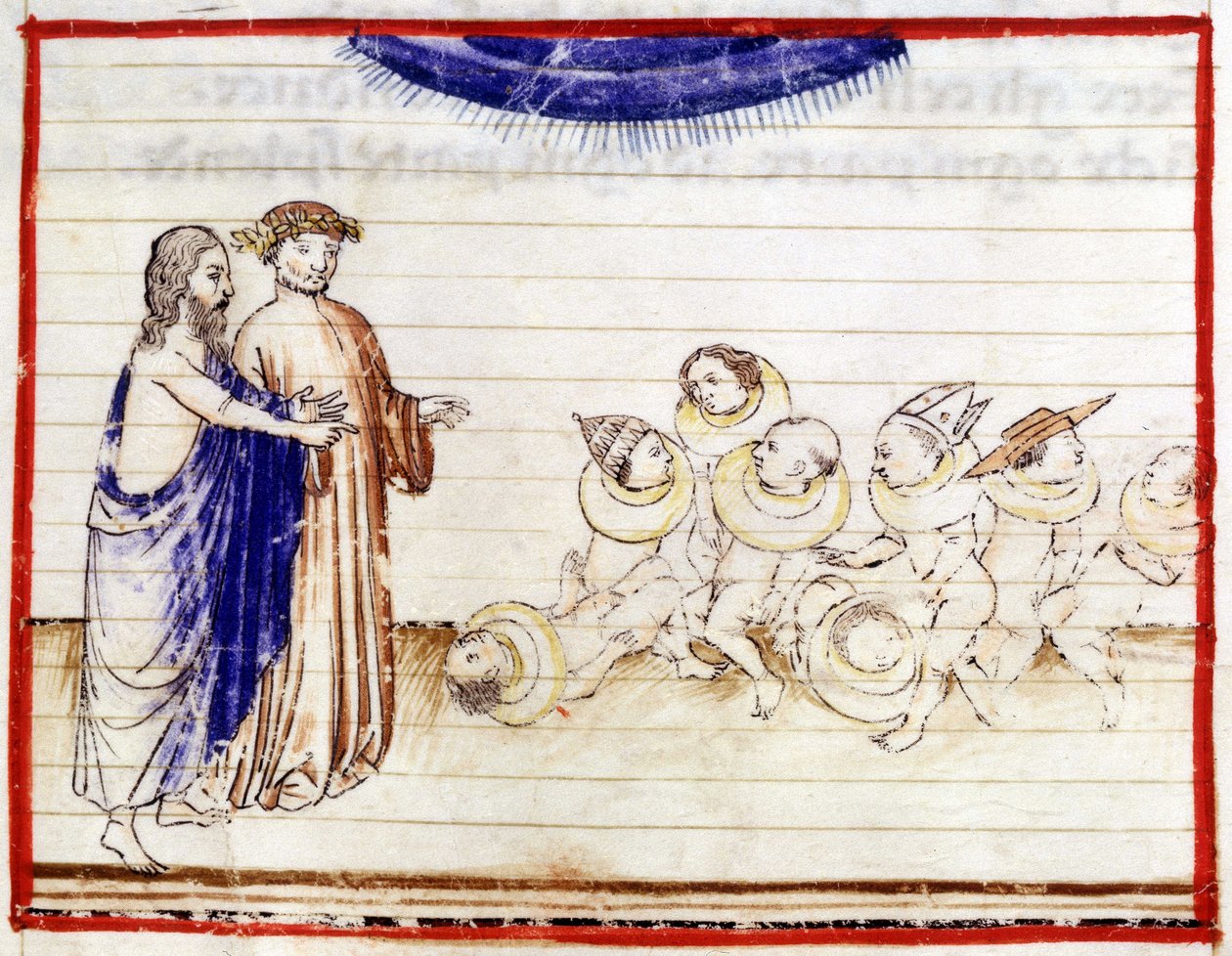 Dante et Virgil - em "A Divina Comédia", de Dante Alighieri. Inferno, Canção VII de Unknown artist