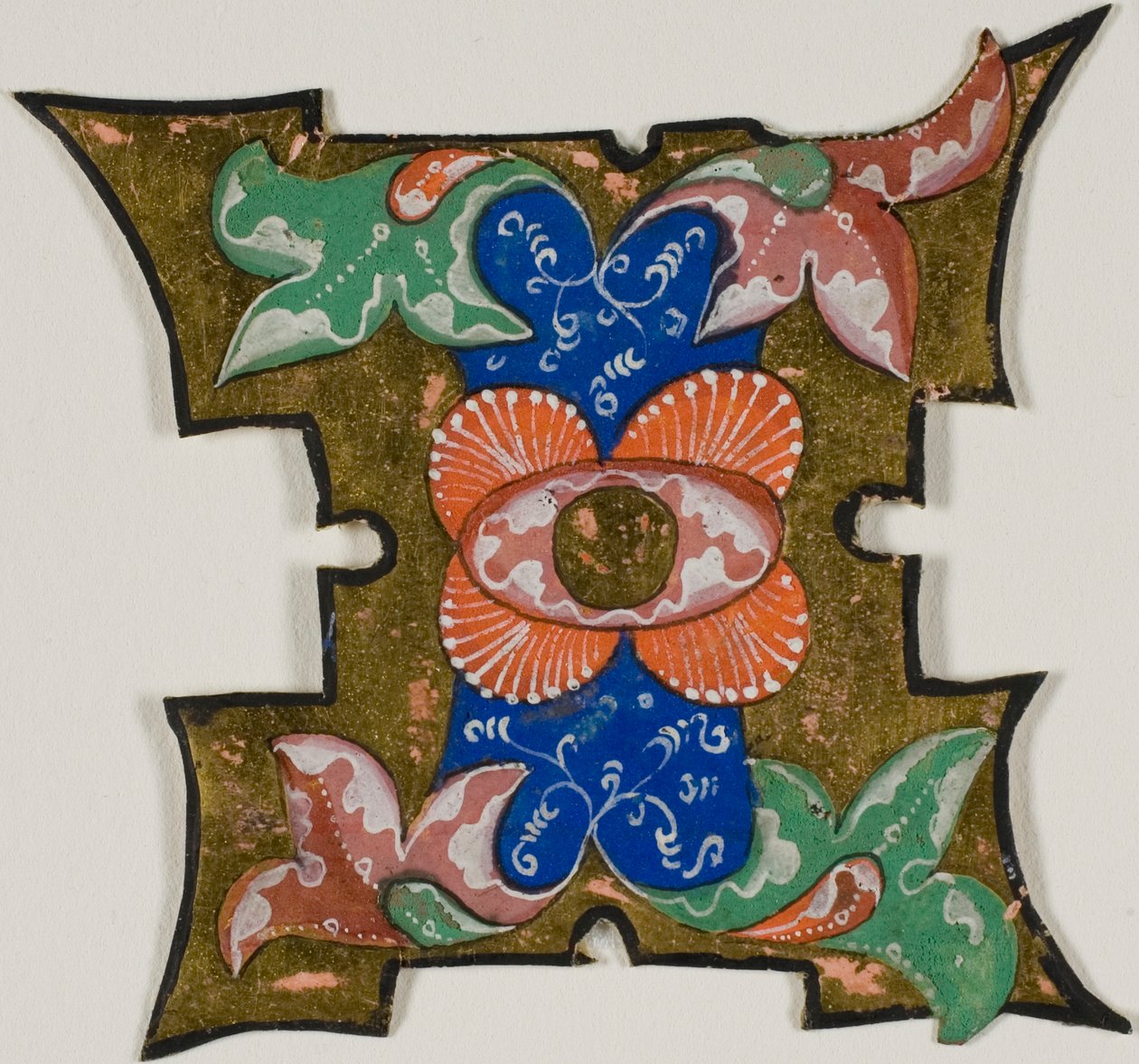 Inicial "I" decorada com folhas de um livro de coro de Unknown artist