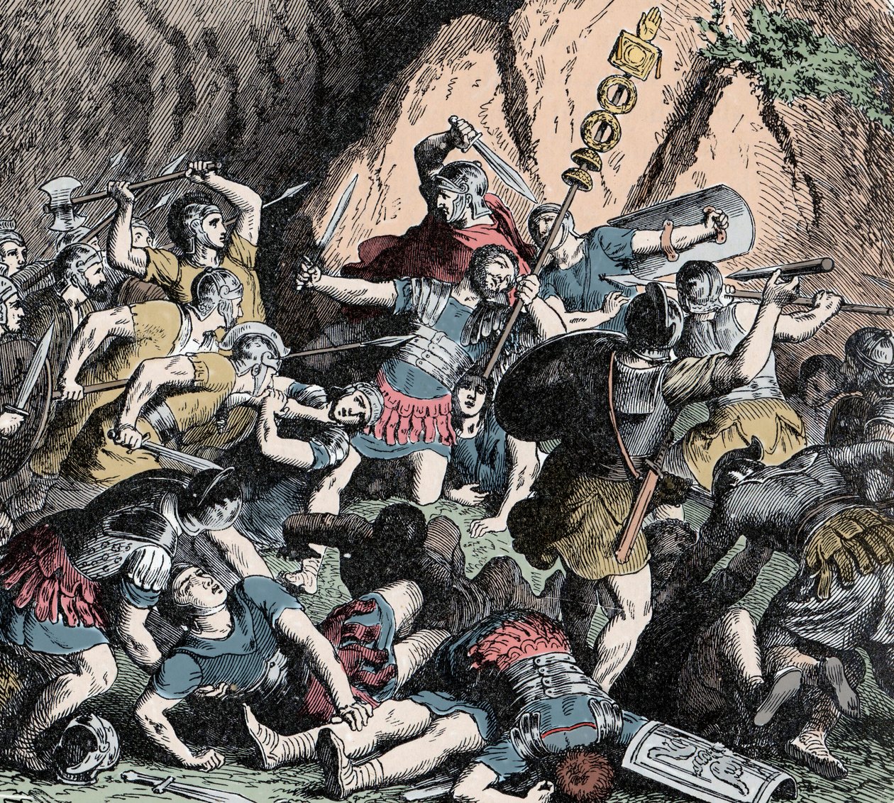 Derrota dos Fabianos - Segunda Guerra Púnica (218-201 AC): a derrota do exército Fabiano e a estratégia de usura de Fabius Maximus (Quintus Fabius Maximus Verrucosus, conhecido como Cunctator (o Timer) ou Ovicula, cerca de 275-203 AC), contra o saque do ar de Unknown artist