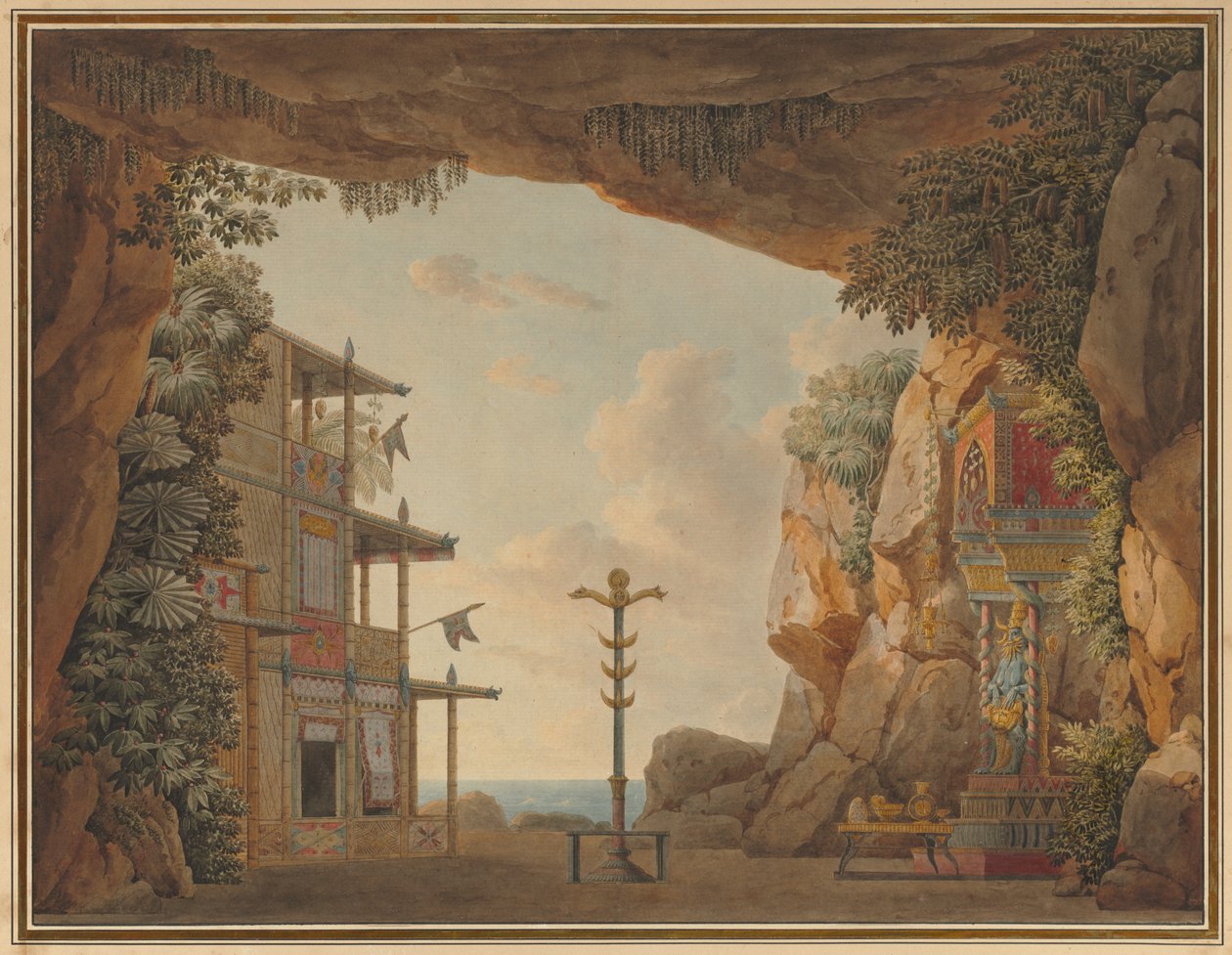 Projeto para Cenário para o Segundo Ato de Elisca ou O Habitante de Madagascar de Unknown artist