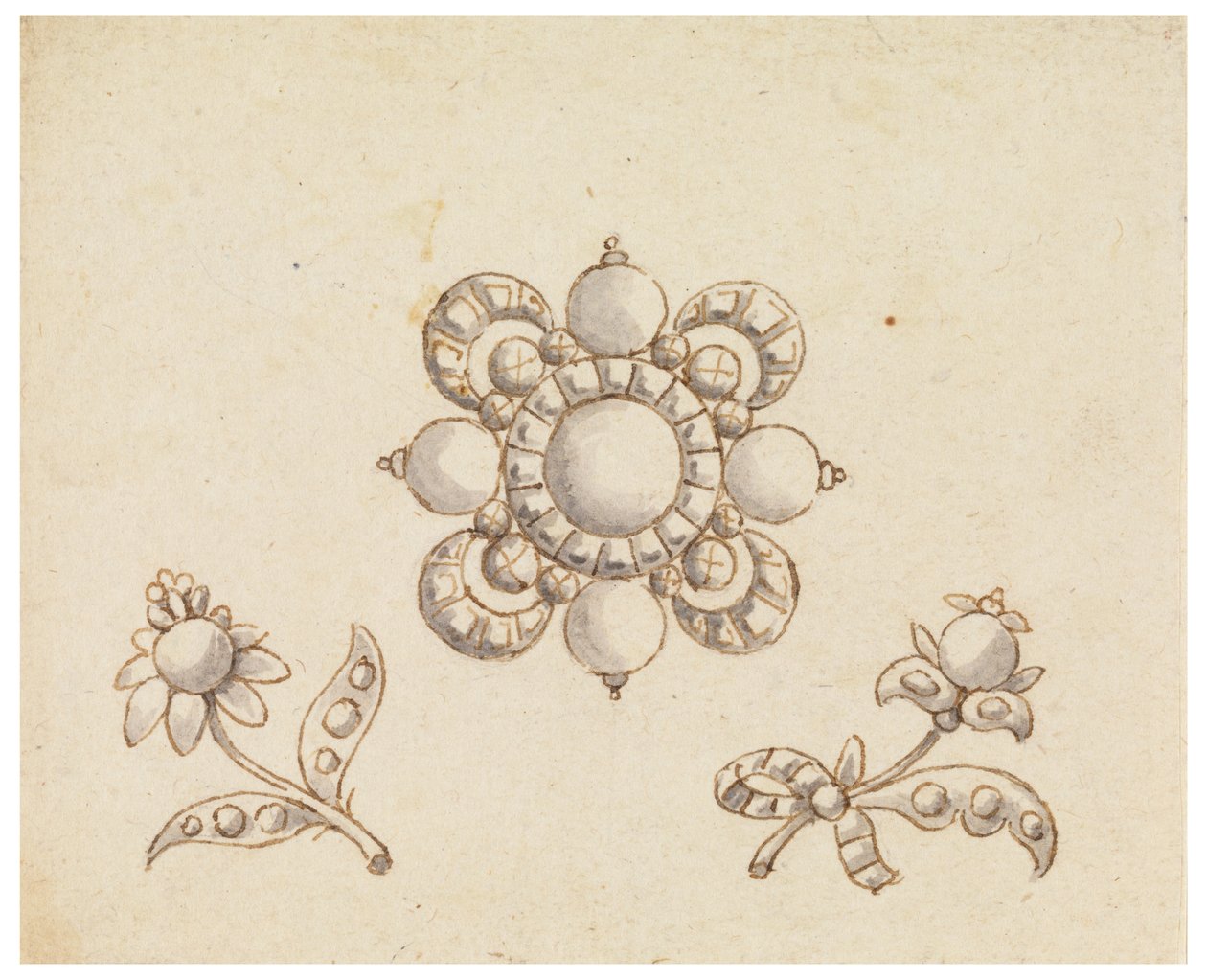 Design para três broches de Unknown artist