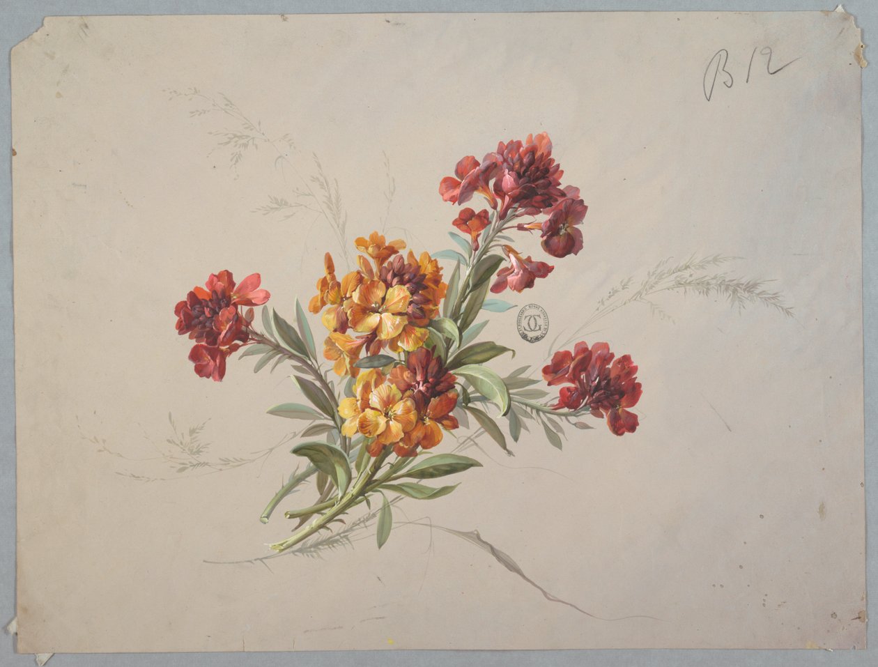 Design para papel de parede e têxtil: flores de Unknown artist