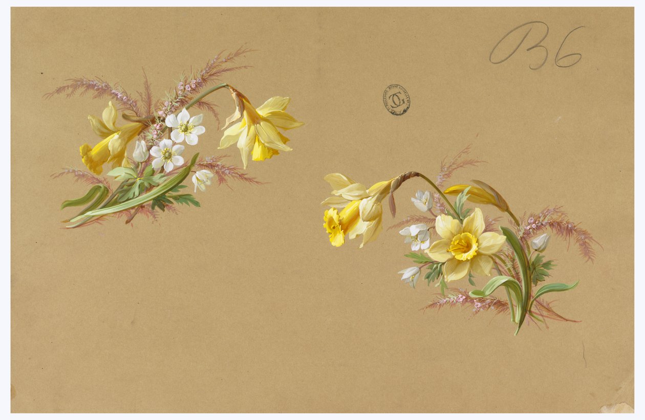 Design para papel de parede e têxtil: flores de Unknown artist