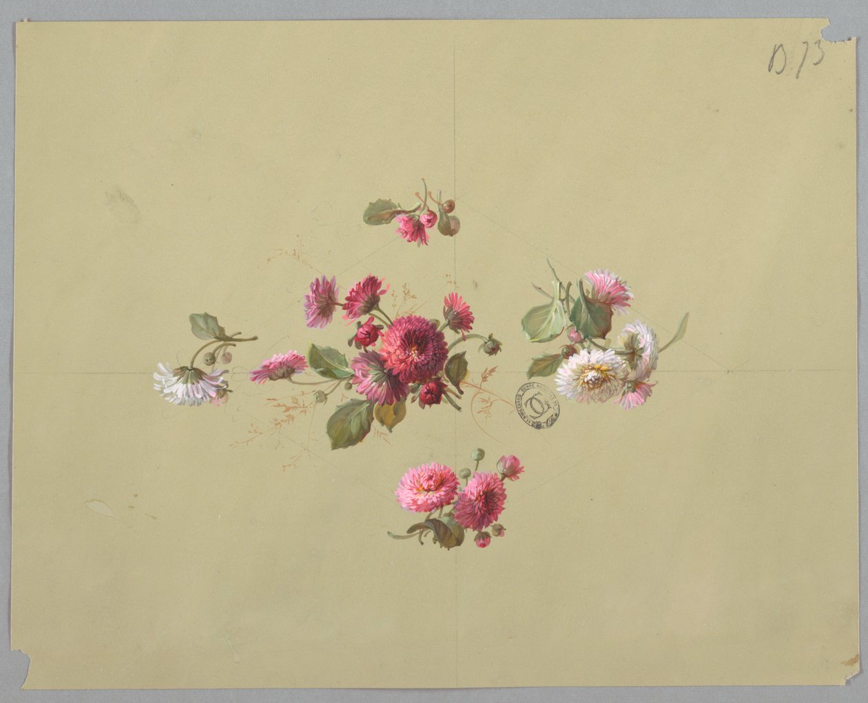 Design para papel de parede e têxteis: flores de Unknown artist