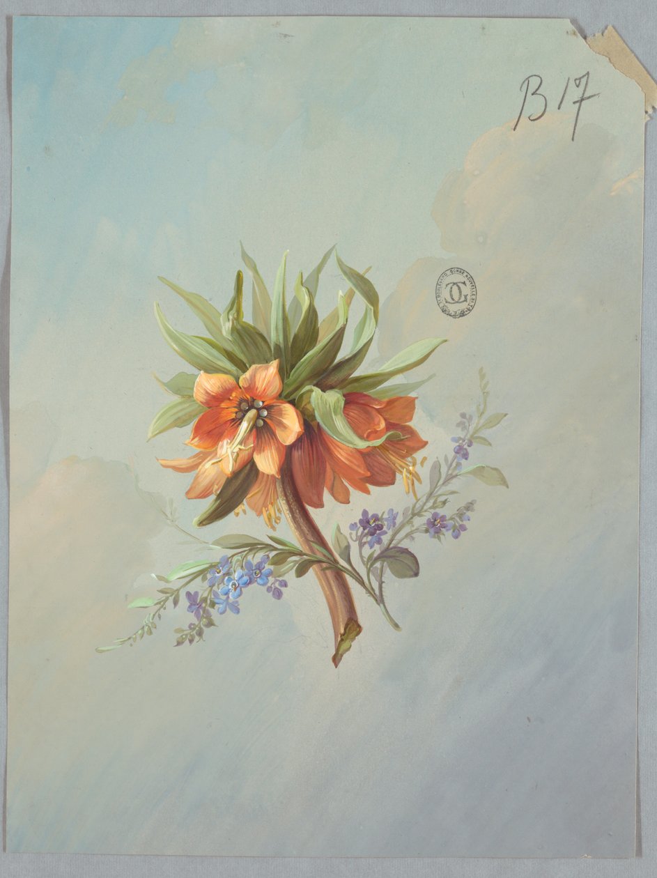 Design para papel de parede e têxteis: flores de Unknown artist