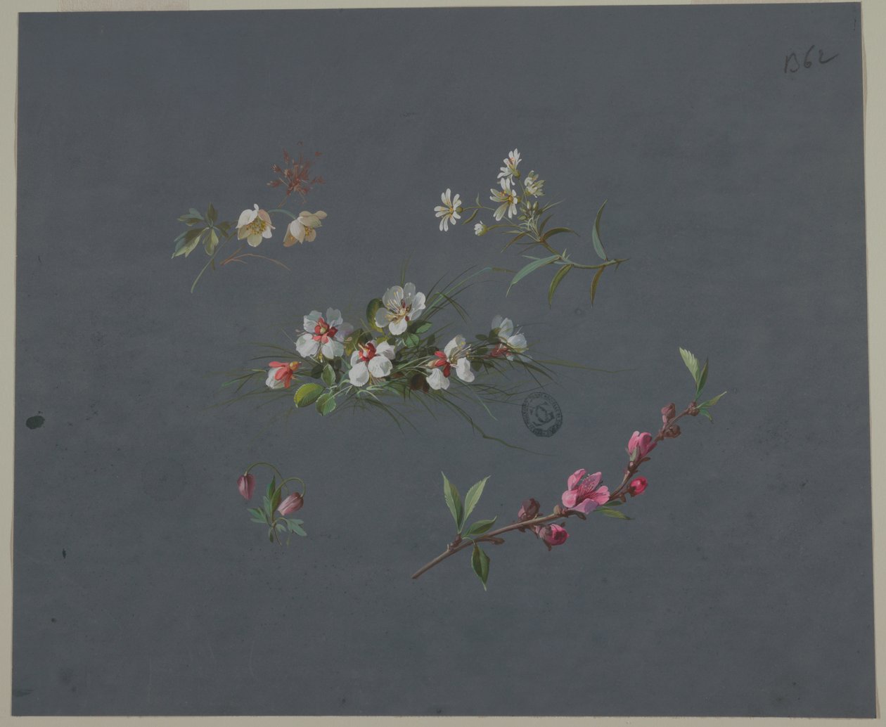 Design para papel de parede e têxteis: flores de Unknown artist