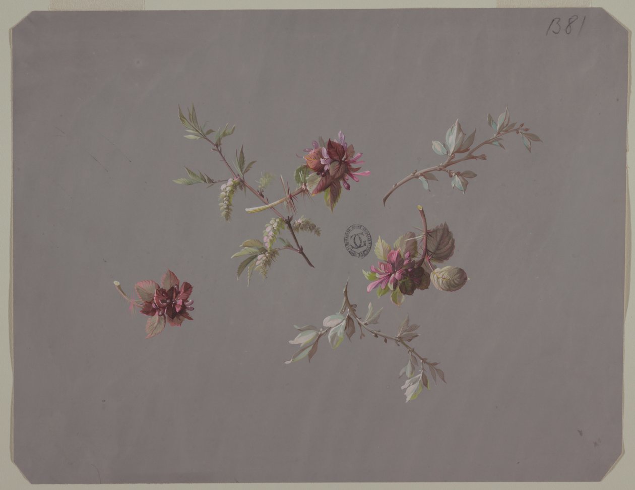 Design para papel de parede e têxteis: flores de Unknown artist