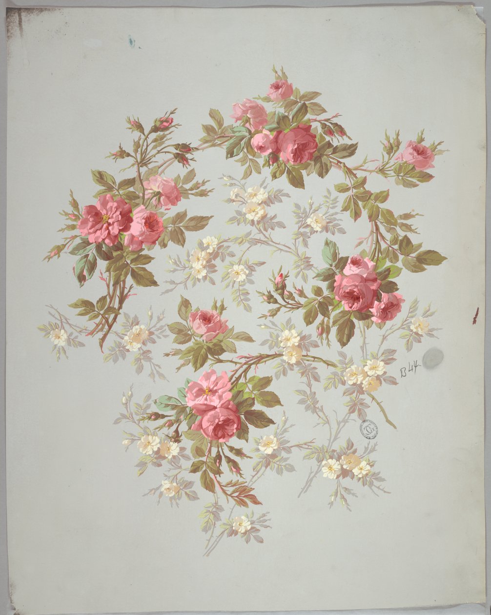 Design para papel de parede e têxteis: flores de Unknown artist