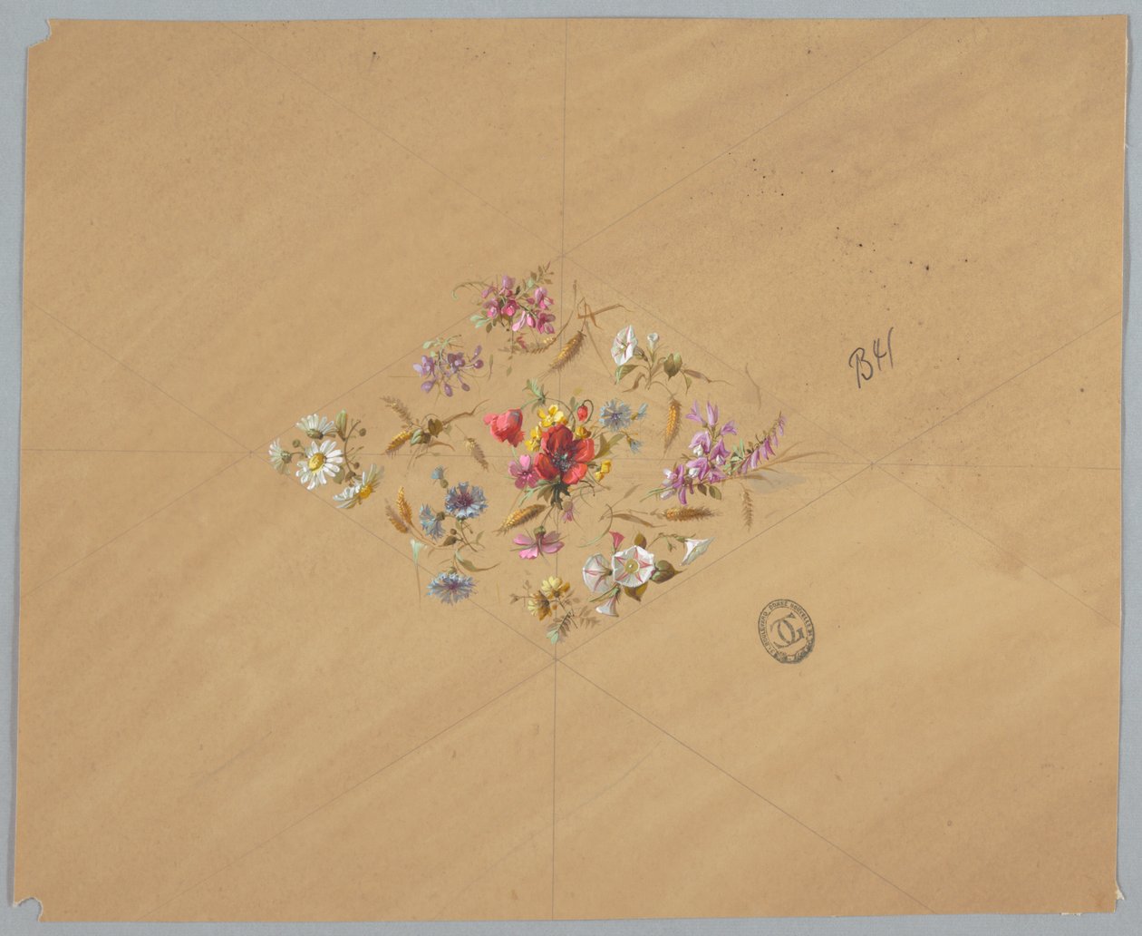 Design para papel de parede e têxteis: flores de Unknown artist