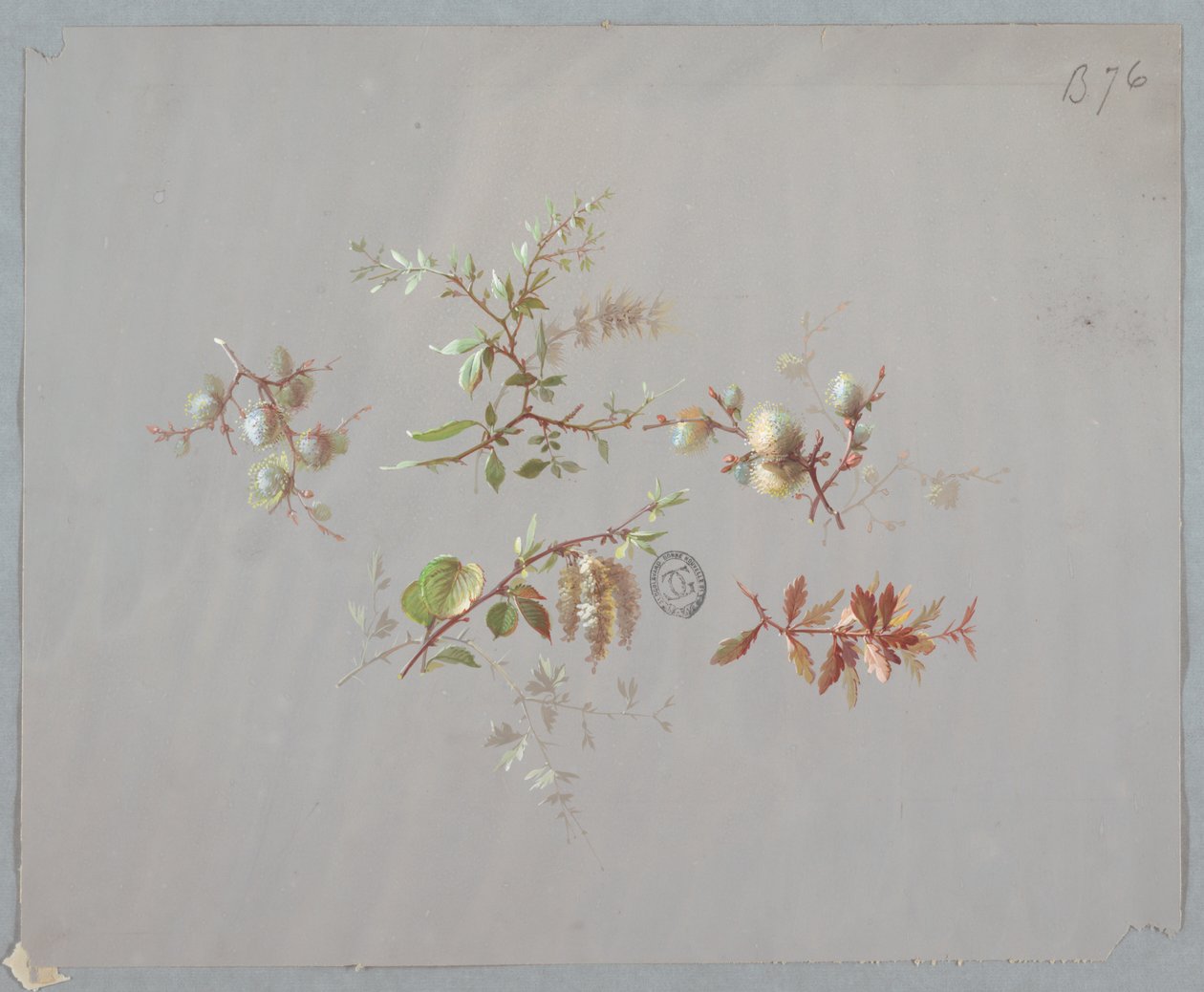 Design para papel de parede e têxteis: flores de Unknown artist
