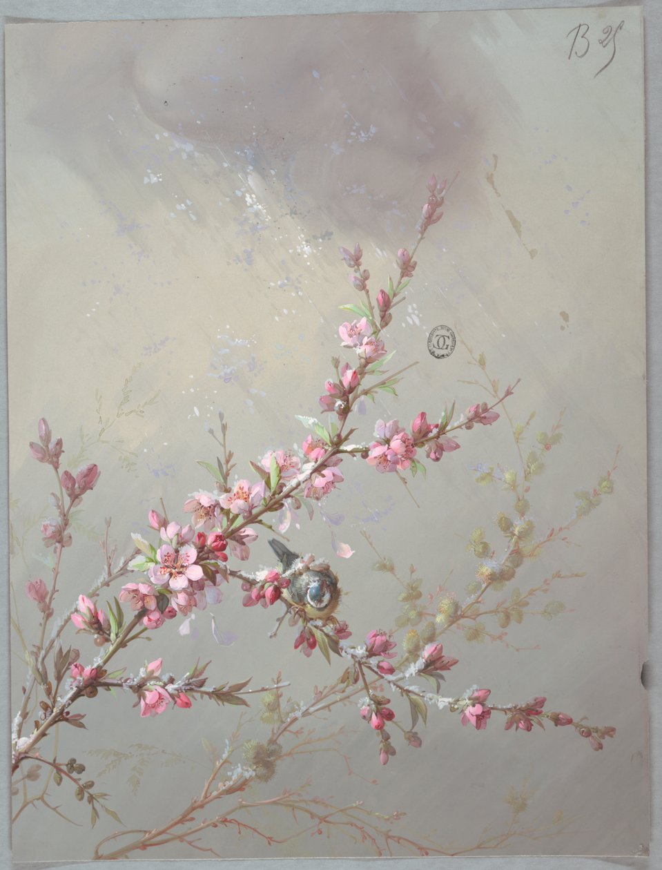 Design para papel de parede e têxteis: flores e pássaros de Unknown artist