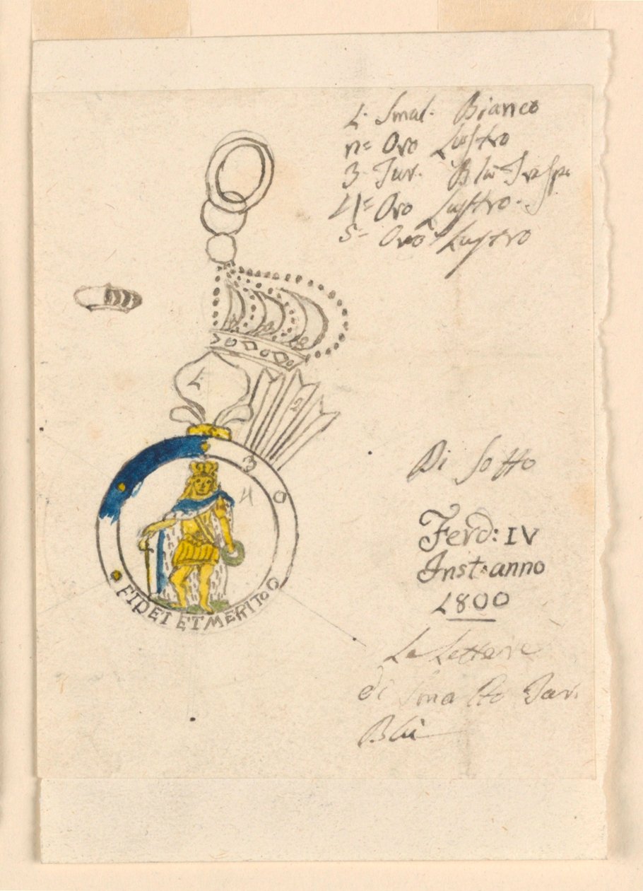 Projeto para um distintivo da ordem militar siciliana de Unknown artist