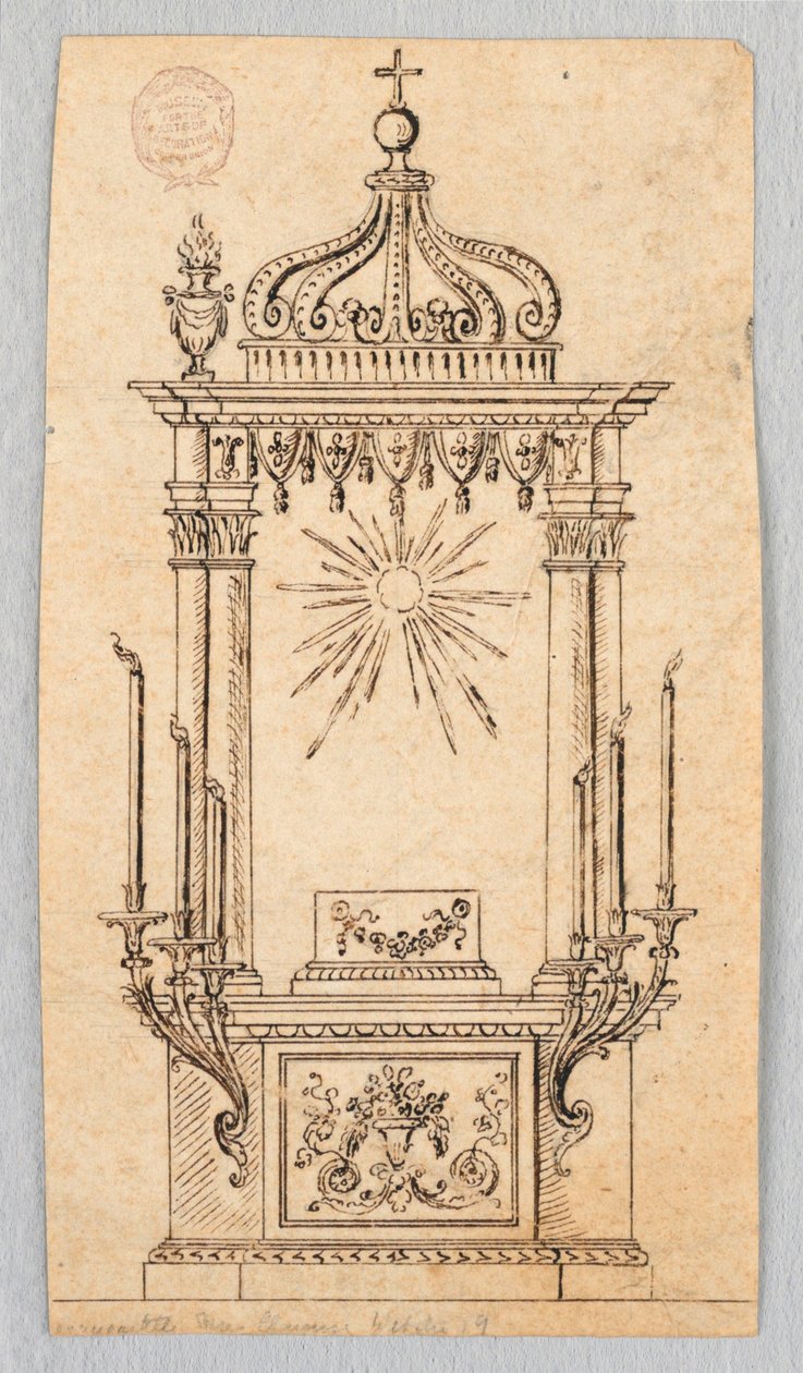 Projeto para um Baldacchino para a Exposição do Anfitrião de Unknown artist