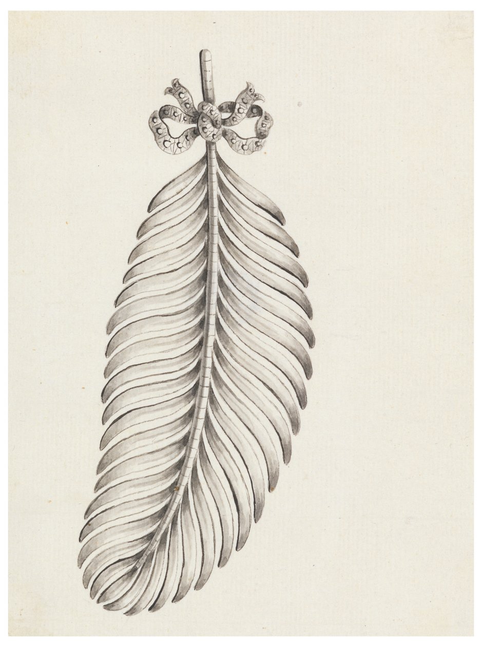 Design para um broche em forma de pena de Unknown artist