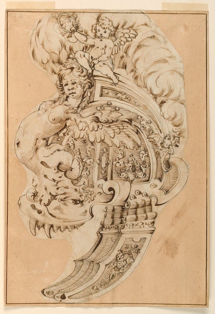 Projeto para um Burgonet decorativo de Unknown artist