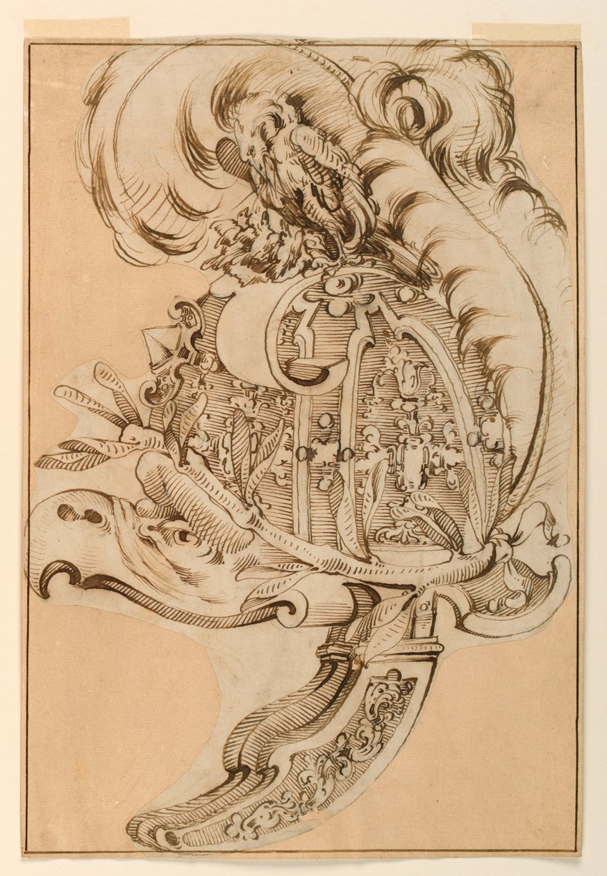 Projeto para um Burgonet decorativo de Unknown artist