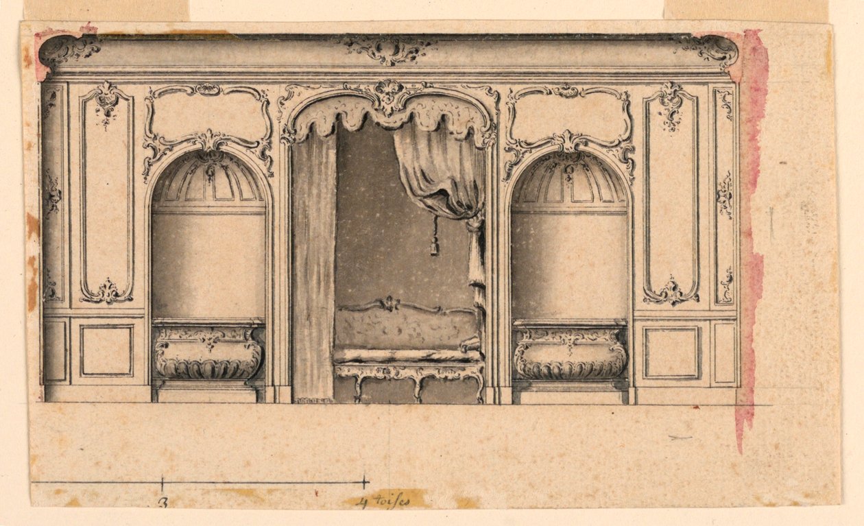 Projeto para uma parede de salão de Unknown artist