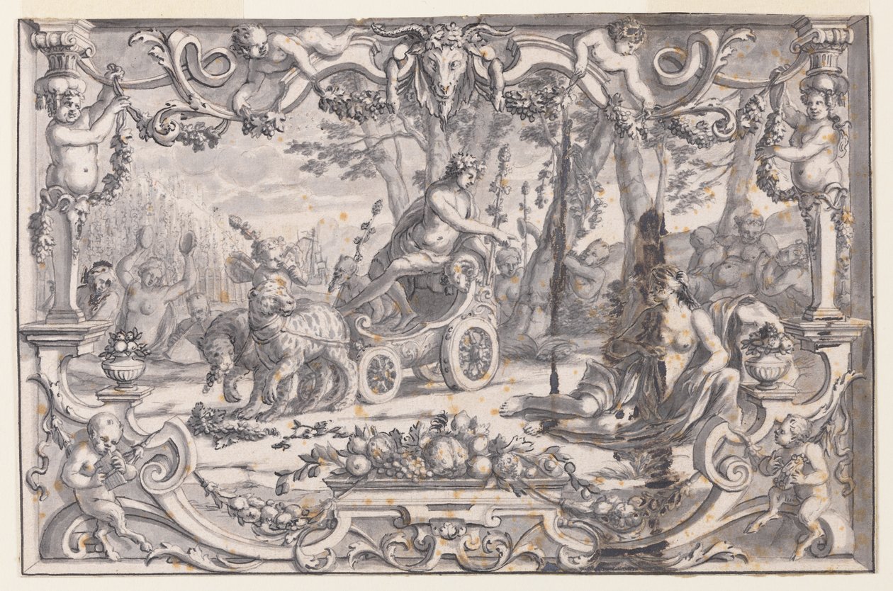 Design para uma tapeçaria: Baco e Ariadne de Unknown artist
