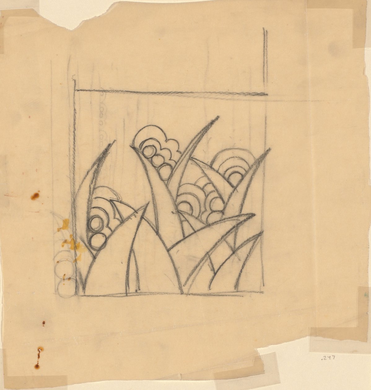 Desenho para um têxtil ou papel de parede de Unknown artist