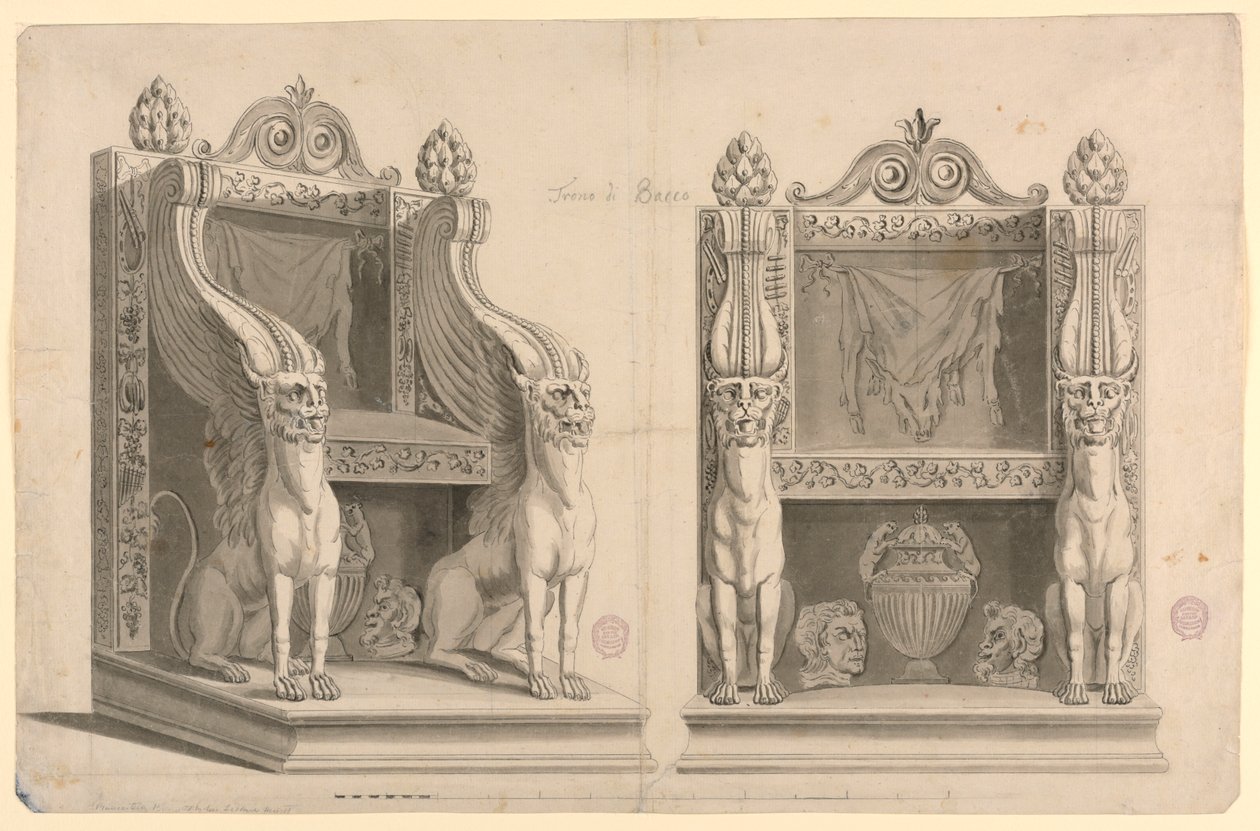Projeto para um trono do sacerdote de Baco, depois de mármore antigo de Unknown artist