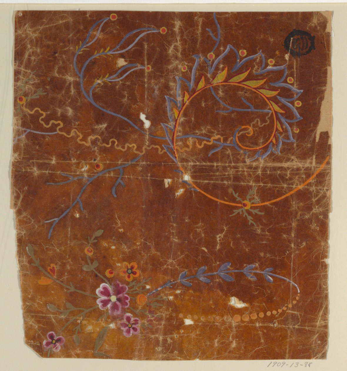 Design para um tecido, fragmento de Unknown artist