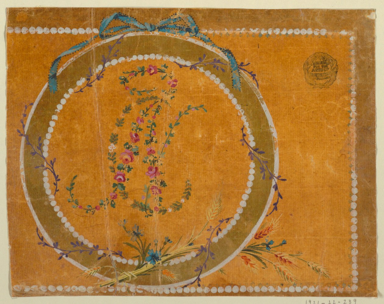 Design para um medalhão bordado ou tecido de Unknown artist