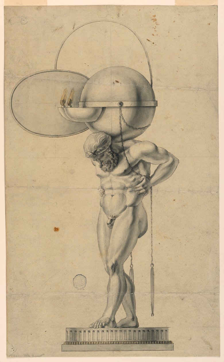 Projeto para uma lâmpada a óleo de Unknown artist
