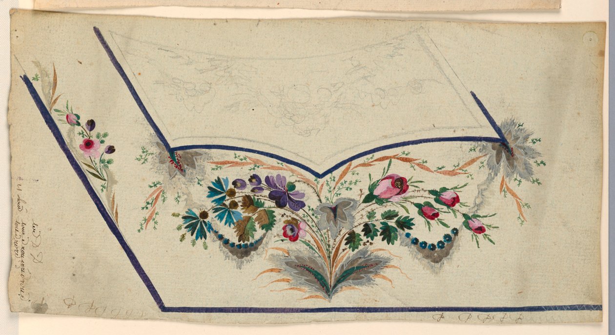 Desenho para o bordado de um colete masculino de Unknown artist