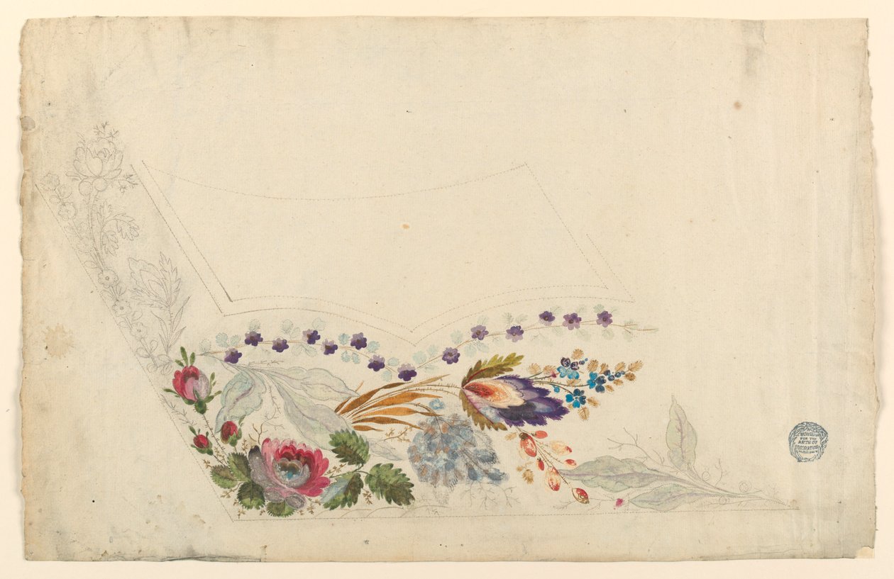Desenho para o bordado de um colete masculino de Unknown artist