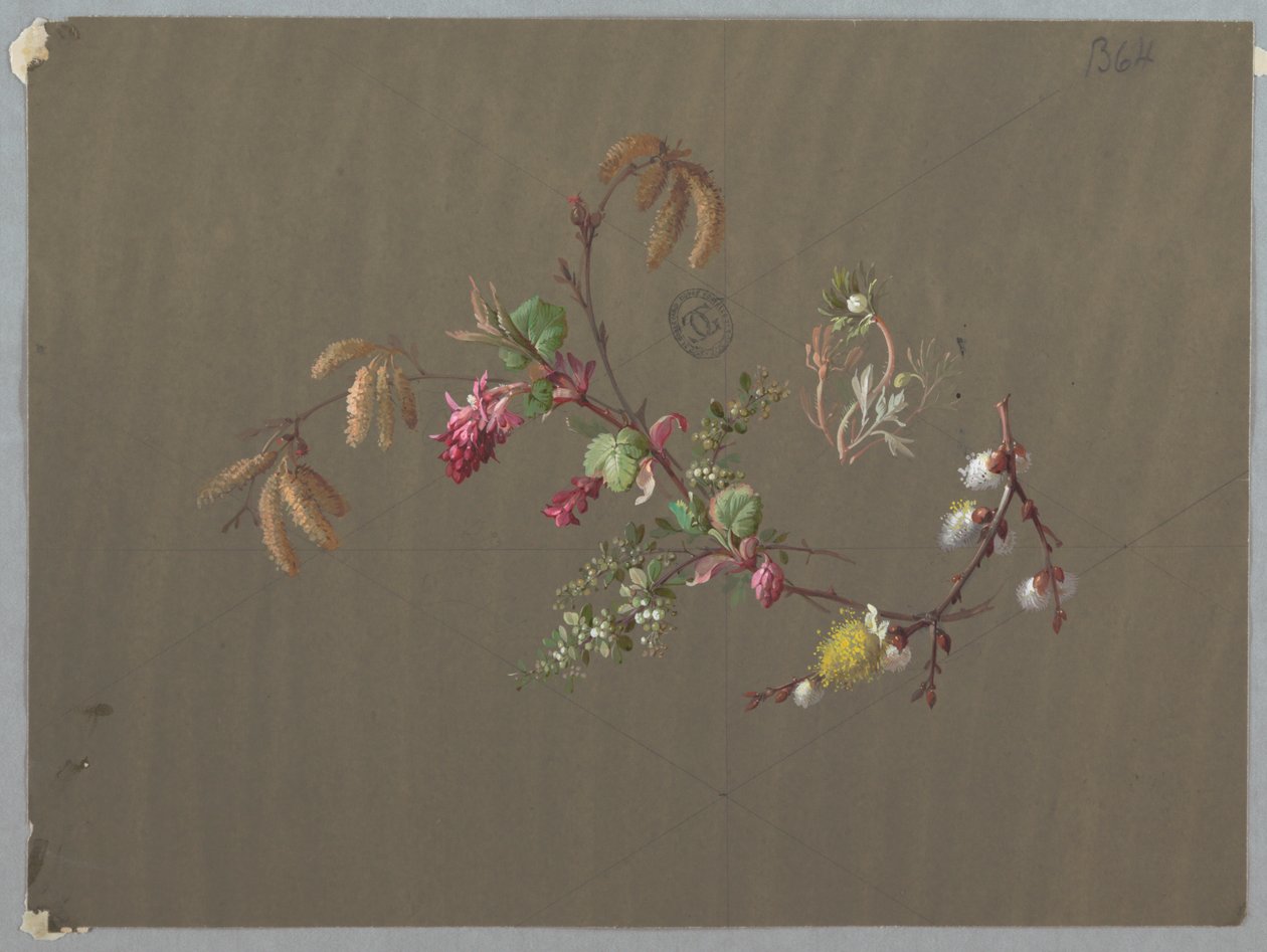 Designs para papel de parede e têxteis: flores de Unknown artist