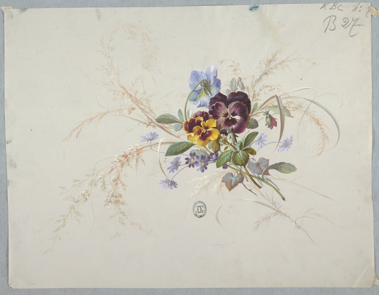Designs para papel de parede e têxteis: flores de Unknown artist