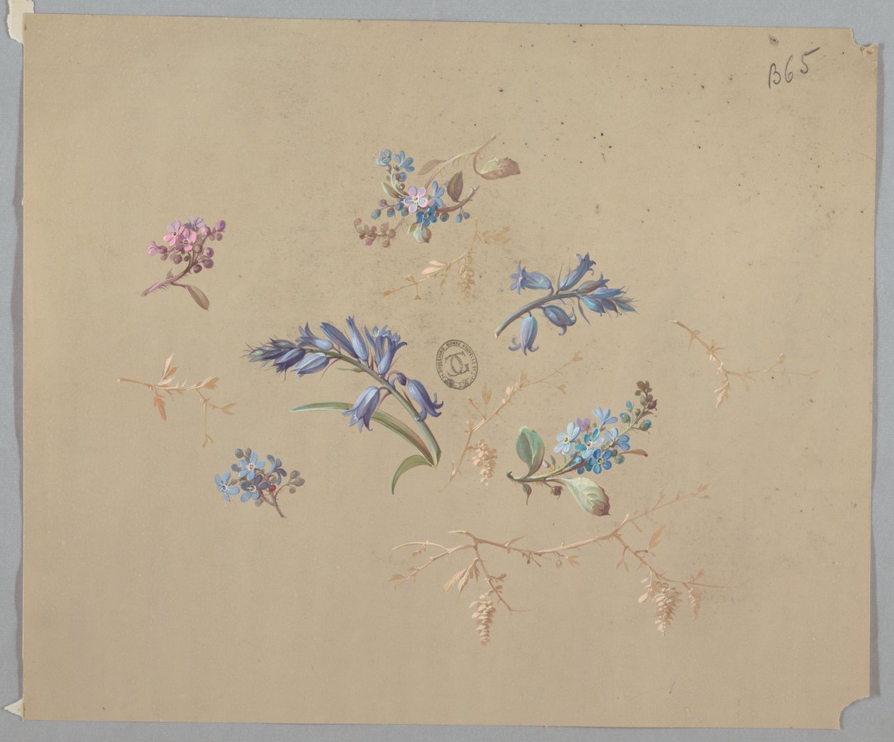 Desenhos para papel de parede e têxteis: flores de Unknown artist