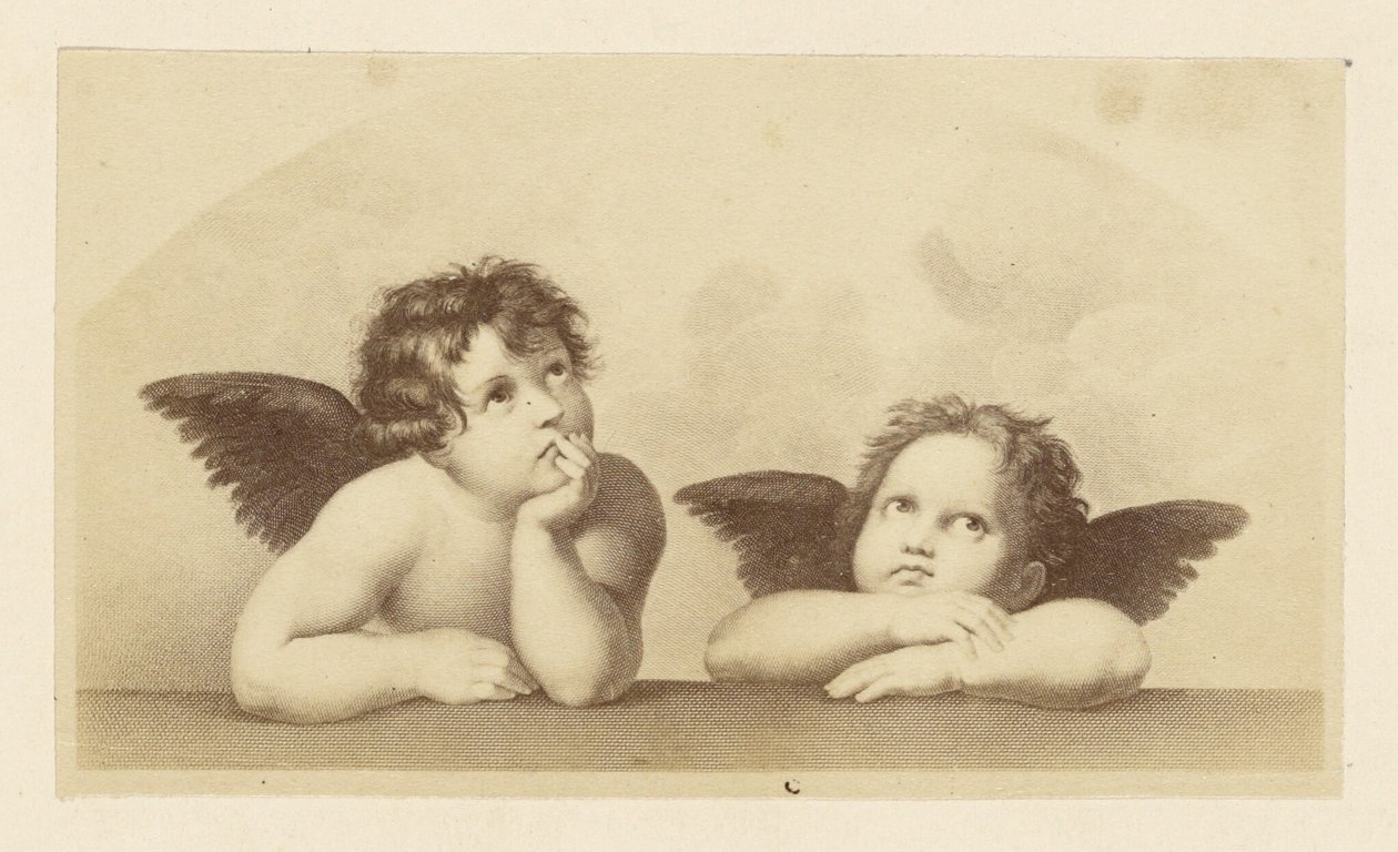 [Pormenor de querubim da "Madona Sistina" de Rafael] de Unknown artist