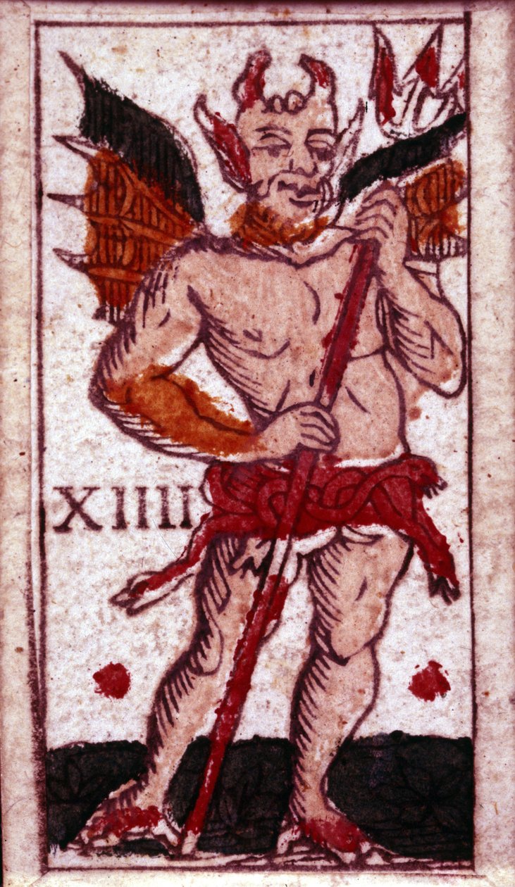 Diabo representado numa carta de jogar. Século XVIII. de Unknown artist