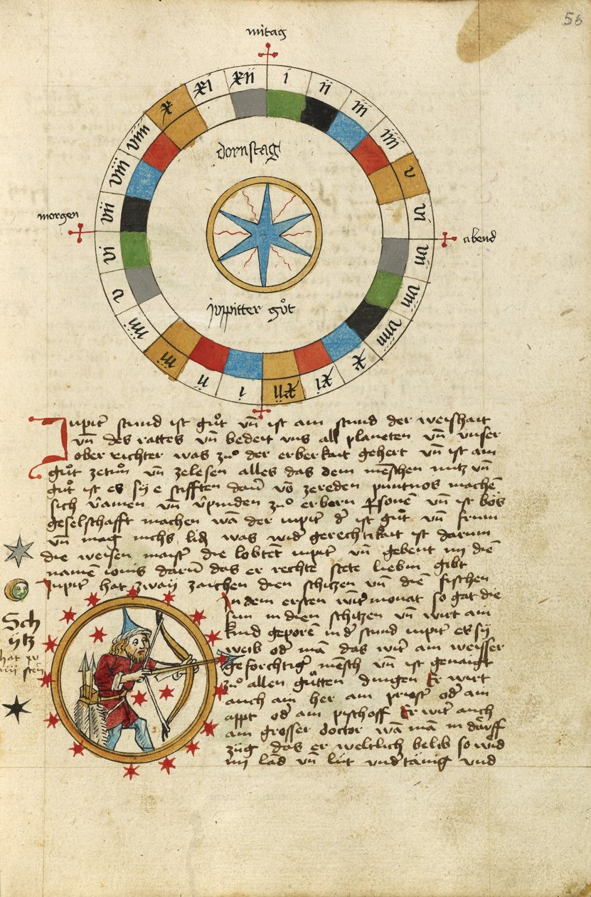 Diagrama para quinta-feira; Sagitário de Unknown artist