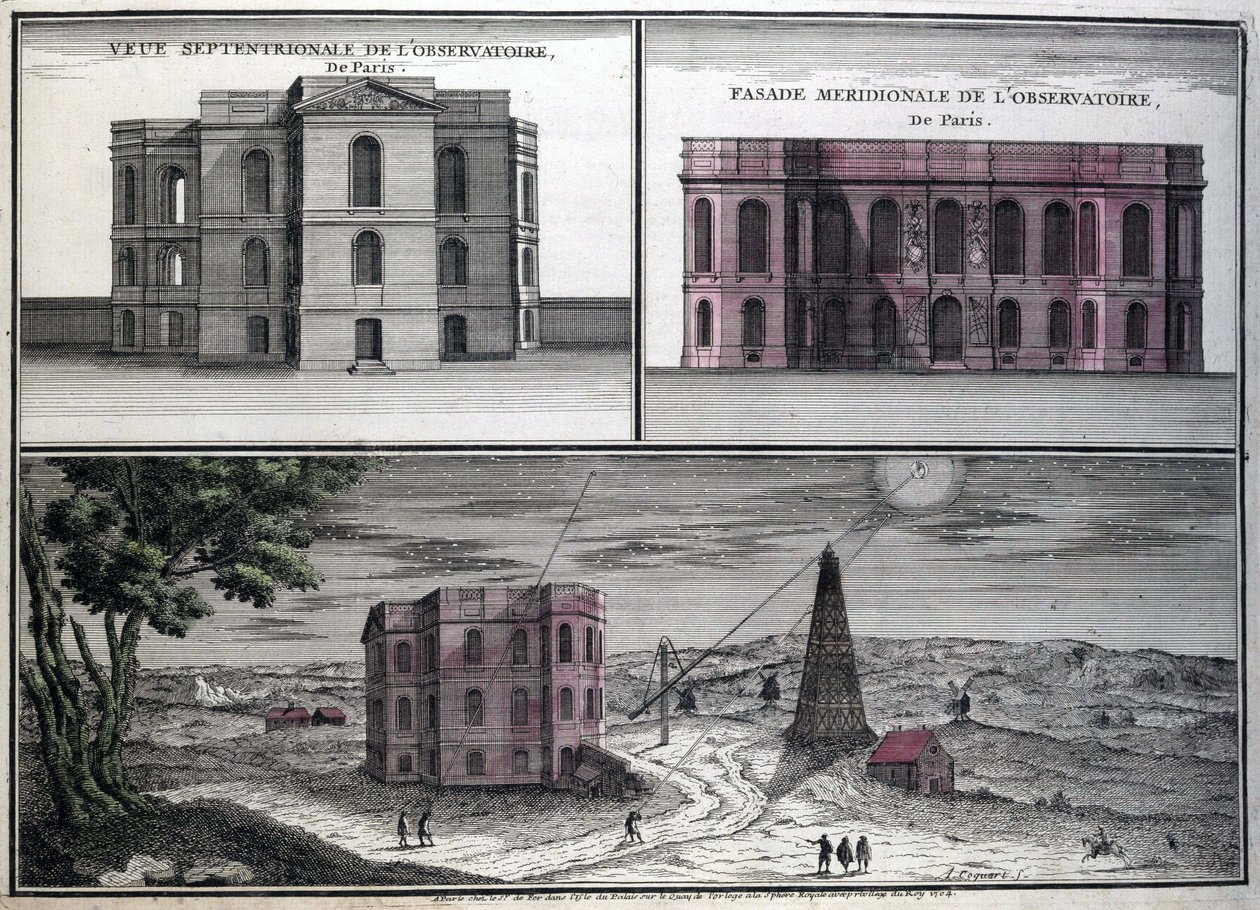 Diferentes visões do observatório astronómico de Paris em 1700. de Unknown artist