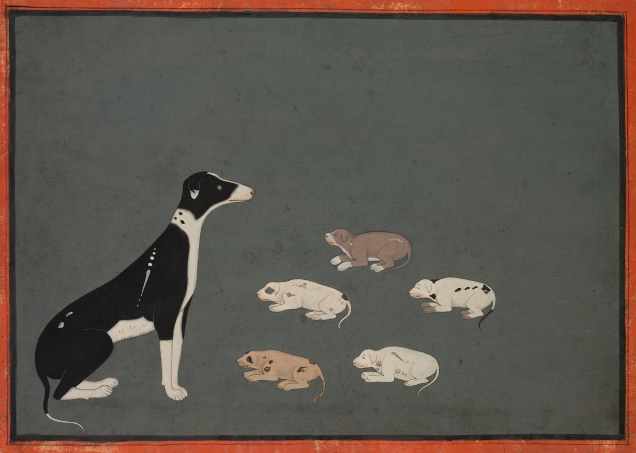 cachorro com filhotes de Unknown artist