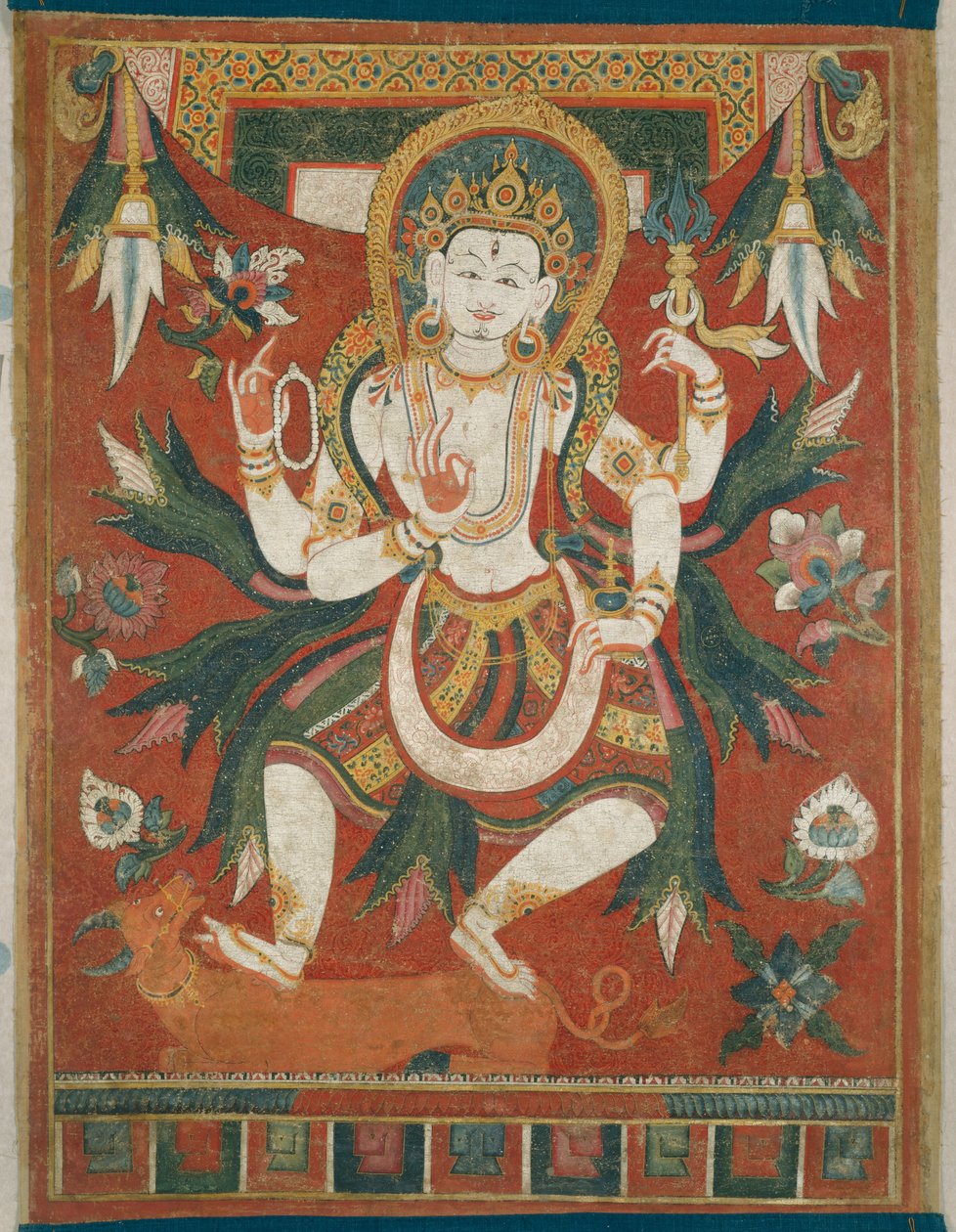 Estandarte de dupla face pintado (Paubha) com o Deus Shiva de Unknown artist