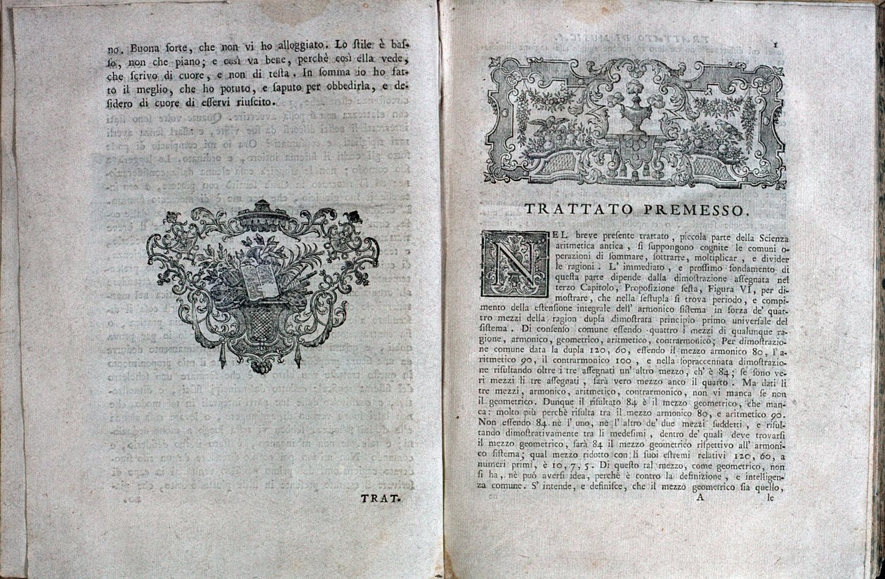 Página dupla de um tratado musical de Giuseppe Tartini de Unknown artist