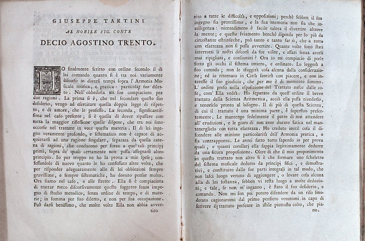 Página dupla de um tratado musical de Giuseppe Tartini de Unknown artist