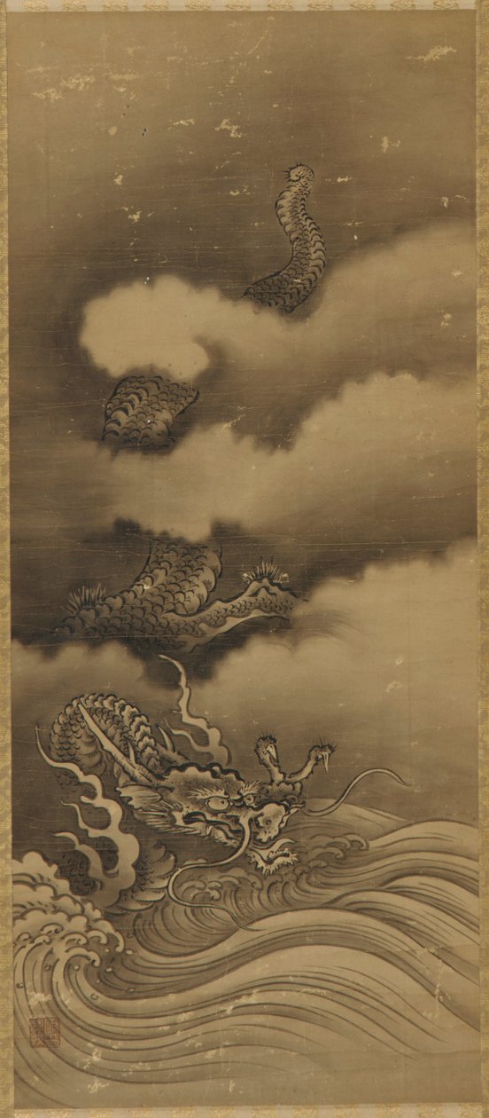 Dragão e ondas de Unknown artist