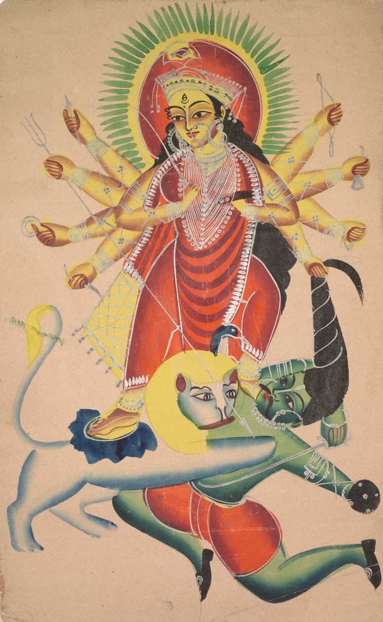 Durga Matando O Demônio Mahisha de Unknown artist