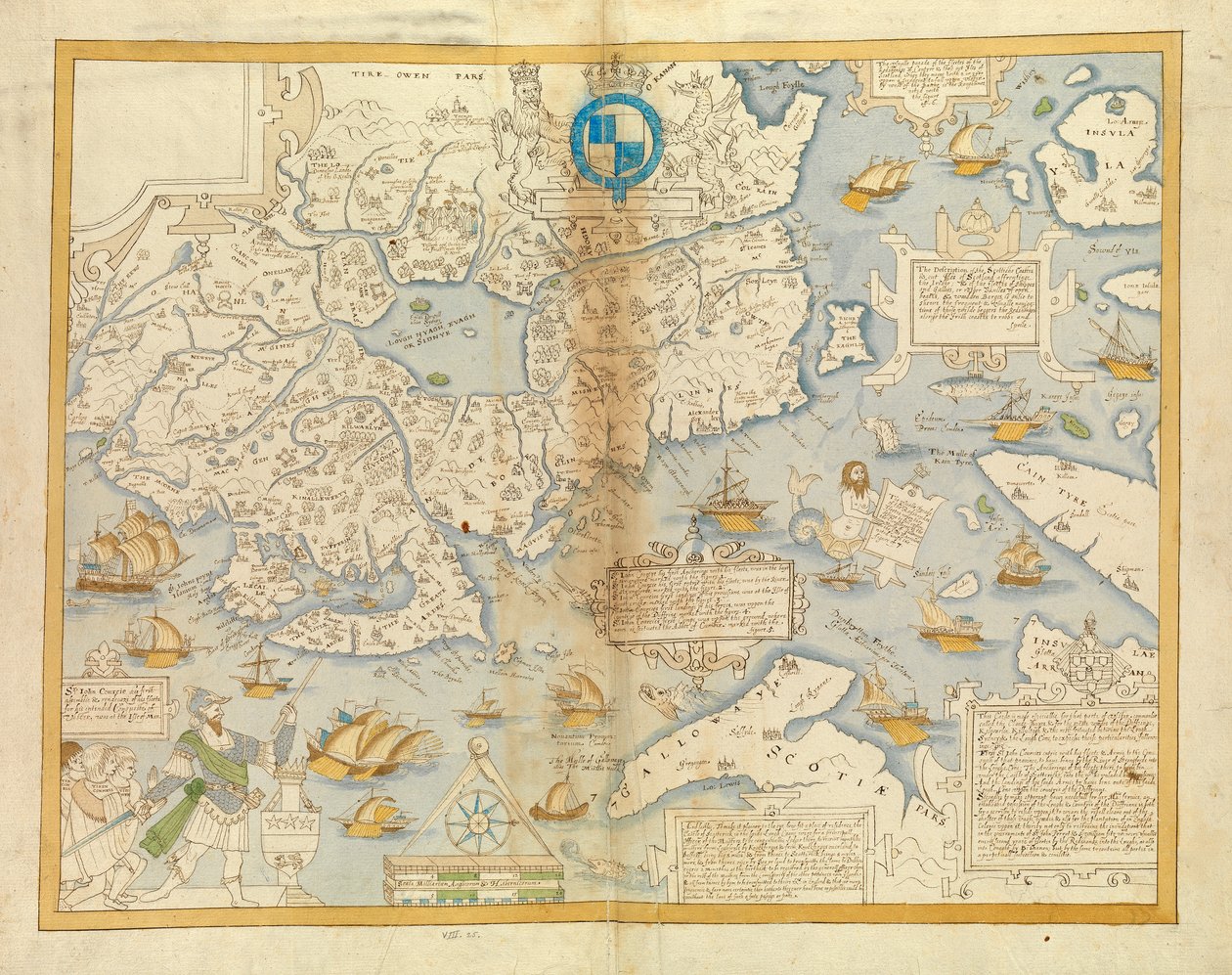 Parte oriental do Ulster, c.1594-1603 (sobre linho) de Unknown artist