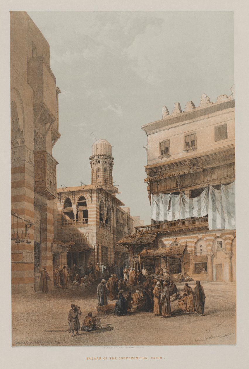 Egito e Núbia, Volume III: Bazar dos Coppersmiths, Cairo de Unknown artist