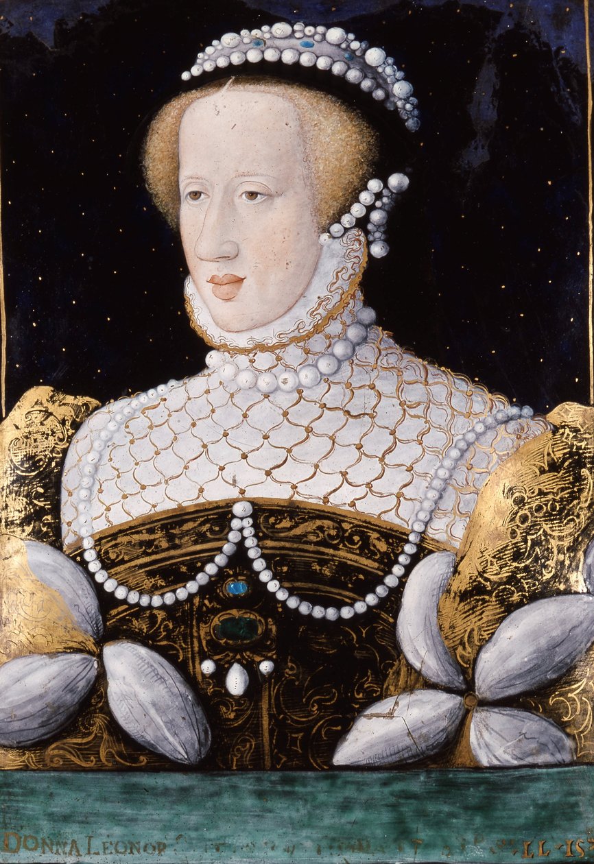 Eleonore de Habsburg (ou Áustria) (1498 - 1558), esmalte de Unknown artist