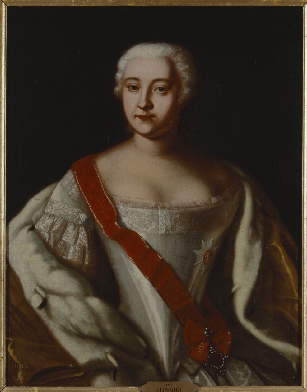 Elisabeth I, imperatriz de russie - Retrato da imperatriz Elizabeth da Rússia (1709-1762), Anônimo . Óleo sobre tela. Dimensão : 87x68 cm. Nationalmuseum Estocolmo de Unknown artist