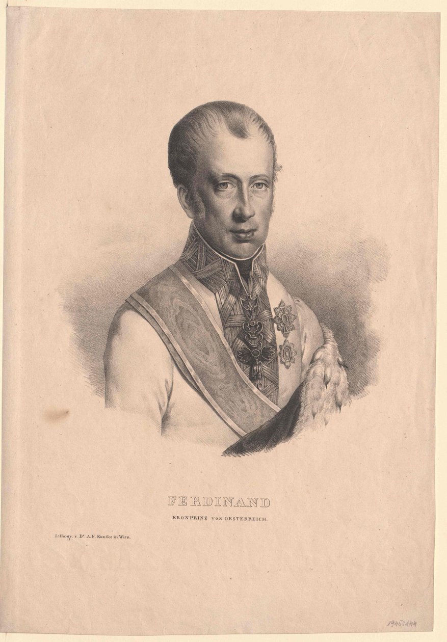 Imperador da Áustria Ferdinando I (impressão) de Unknown artist