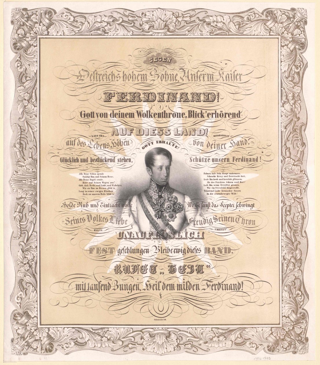 Imperador da Áustria Ferdinando I (impressão) de Unknown artist